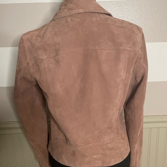 AllSaints Blush Pink 100% Goat Leather Suede Dalby
Biker Jacket Sz 8 (M) - Picture 9 of 16